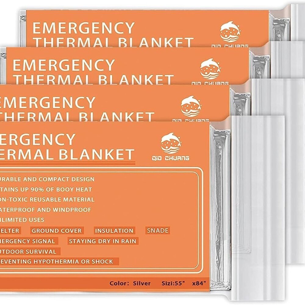Emergency Mylar Thermal Blankets -Space Blanket Survival kit Camping Blanket 4-P